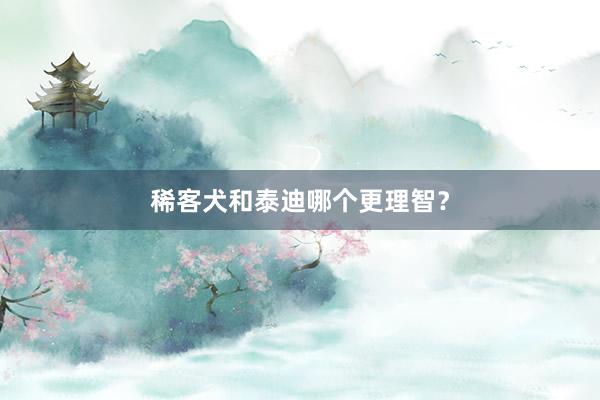 稀客犬和泰迪哪个更理智？